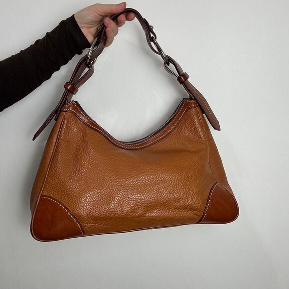 Dooney & Bourke vintage 90s y2k brown leather shoulder hobo bag - Picture 3 of 7
